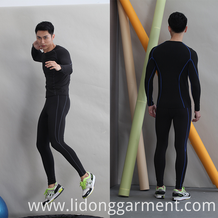 LiDong Long Sleeves Sportswear Gym Fitness Men's Tight Tops Wholesale
